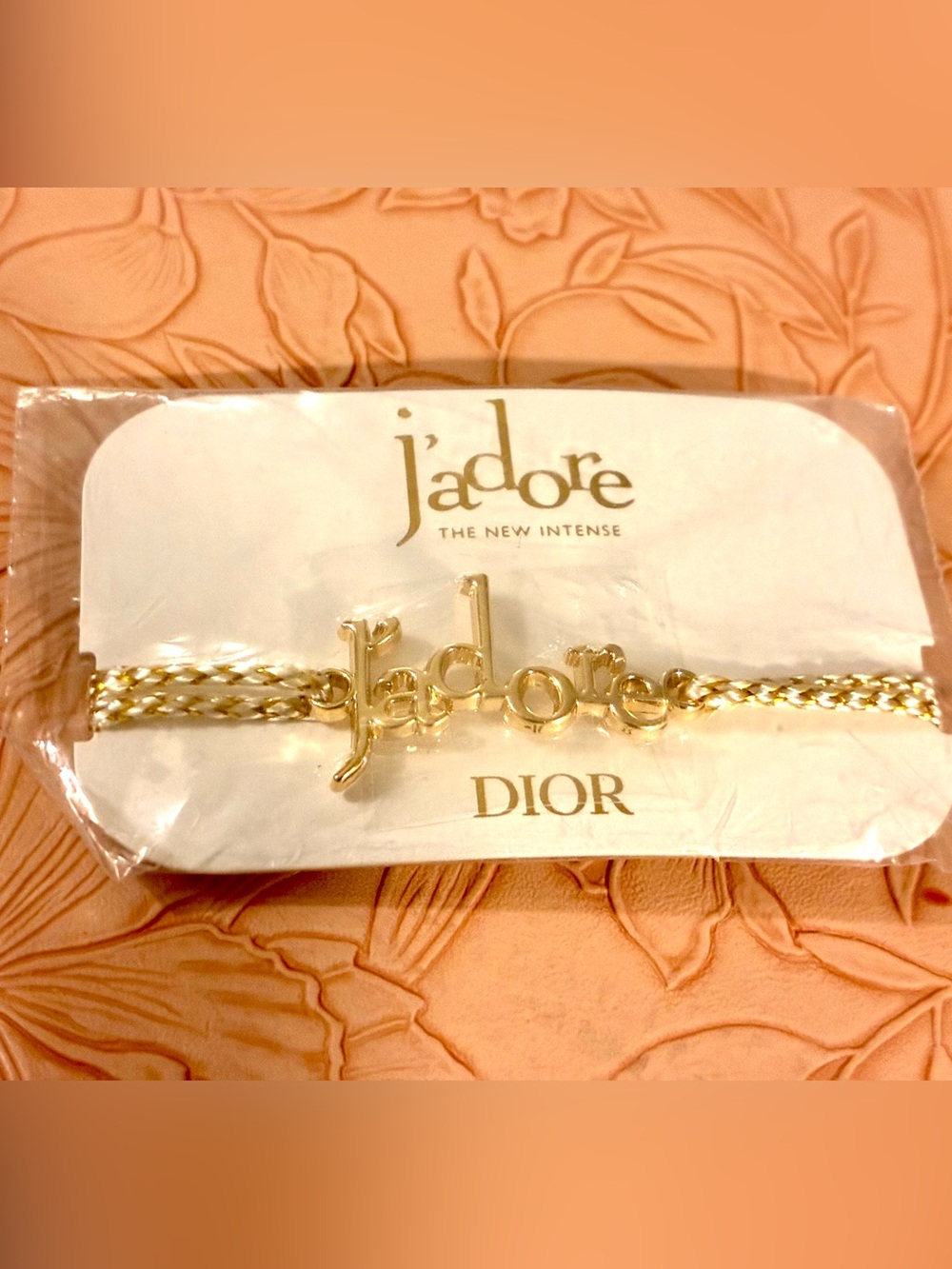 Rare!Stunning Dior Gold and Cream 'J'adore' Braided Cord Bracelet - Picture 3 of 10